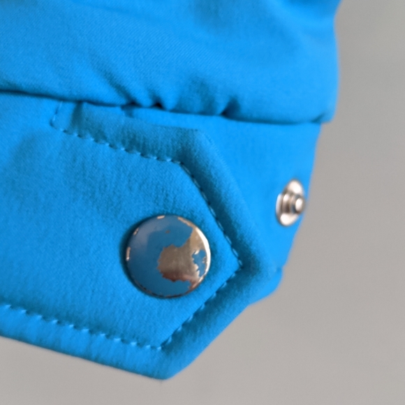 Vintage Innsbruck Ski Snow Suit Bright Blue Size Small 2 Piece Jacket Overalls - Picture 10 of 16